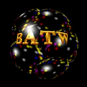 batw logo in clustered spheres